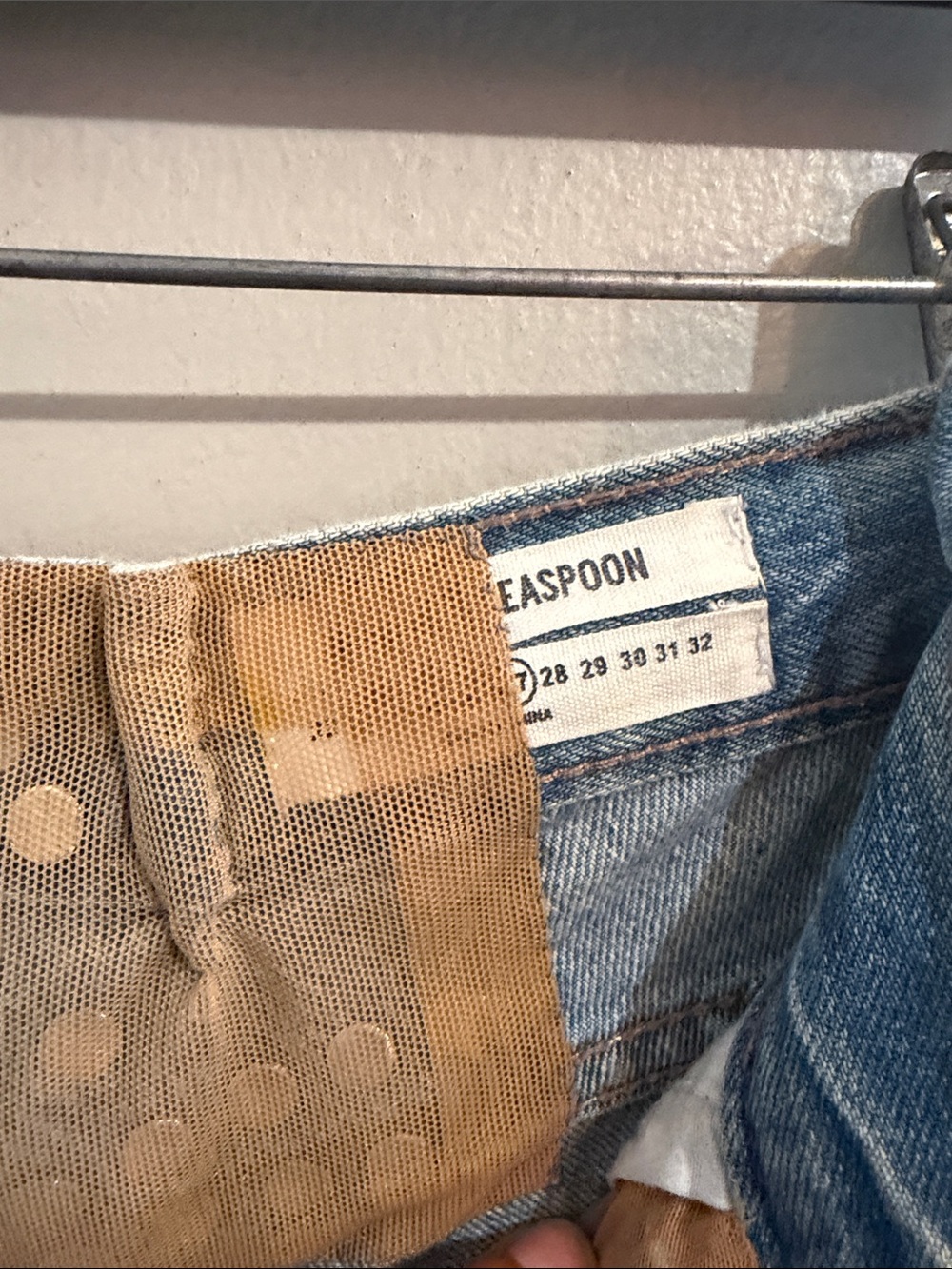 One Teaspoon Light Blue Studded Distressed Denim Shorts - Picture 5 of 6